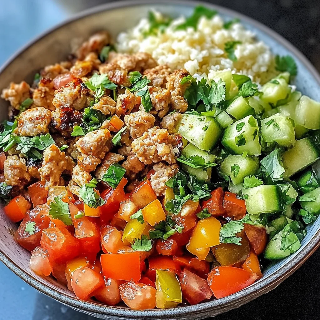 Cauliflower Rice Turkey Bowl