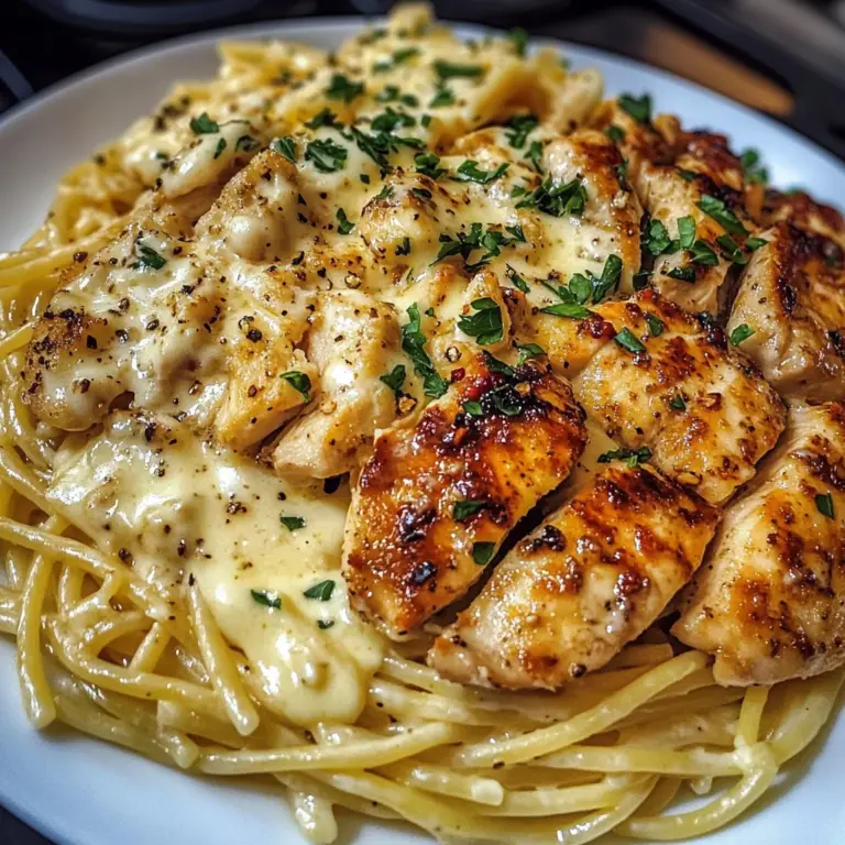 Creamy Garlic Butter Chicken Spaghetti with Velveeta Alfredo