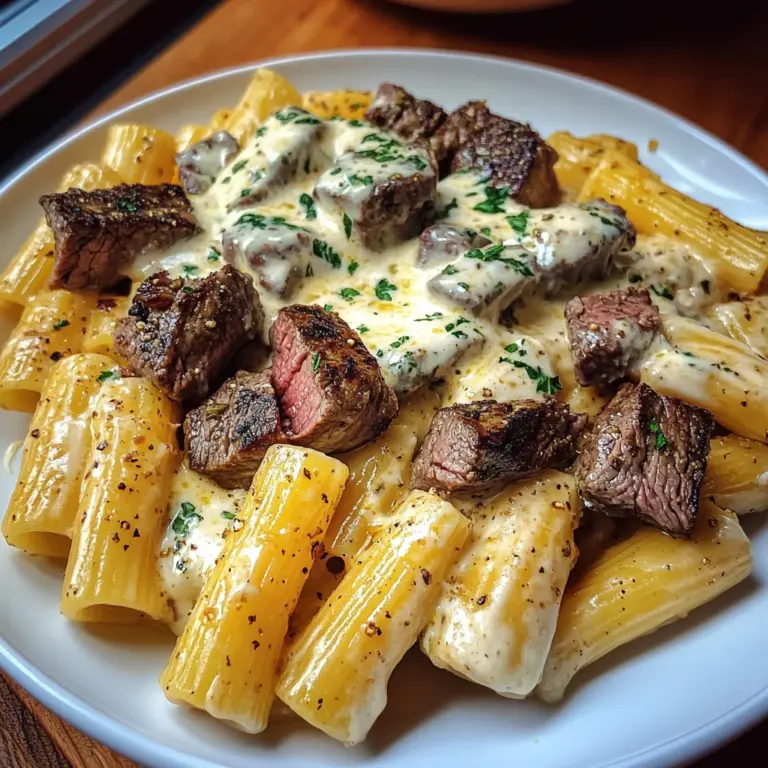 Creamy Garlic Butter Steak Rigatoni