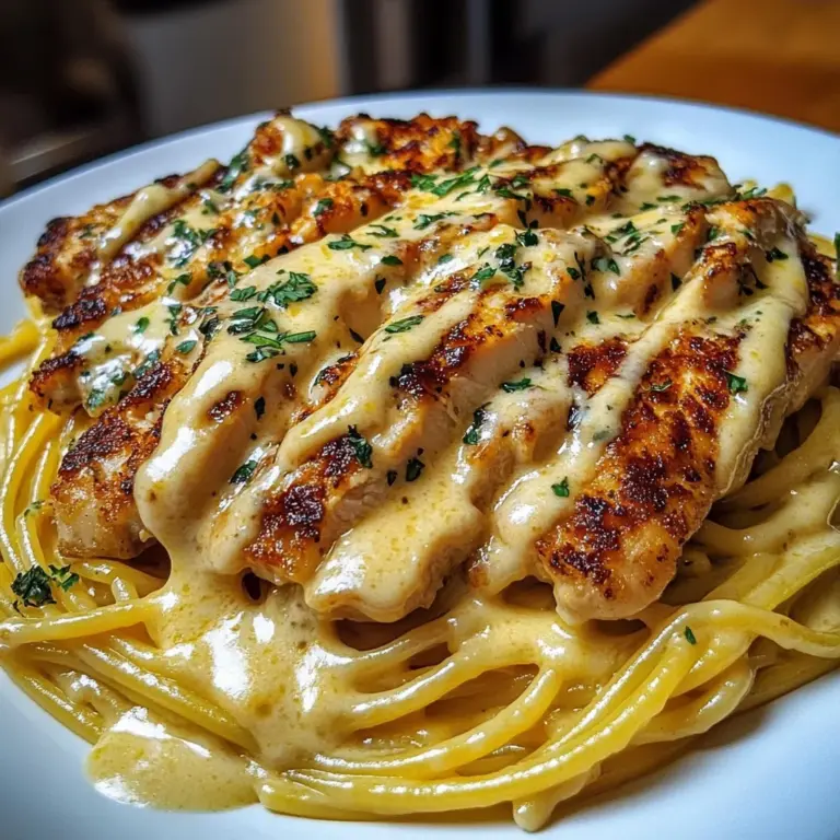 Creamy Three-Cheese Chicken Spaghetti