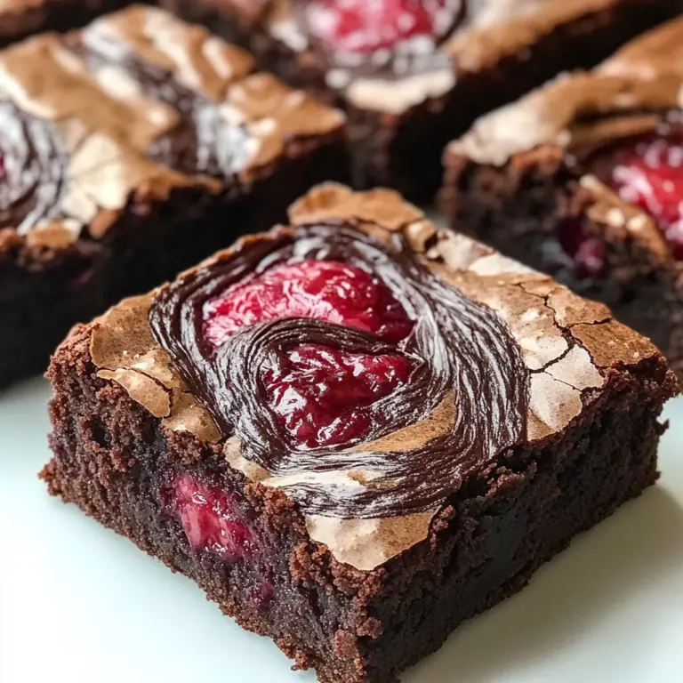 Decadent Raspberry Swirl Brownies