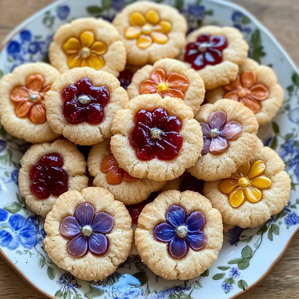 Flower Jam Thumbprint Cookies Recipe