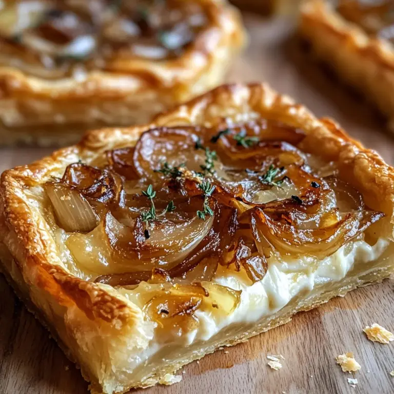 Golden Caramelized Onion & Gruyère Puff Pastry Tart is delightful!