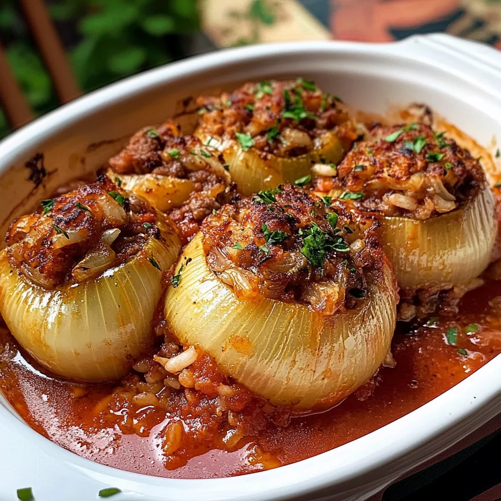 Greek Stuffed Onions: Salantourmasi
