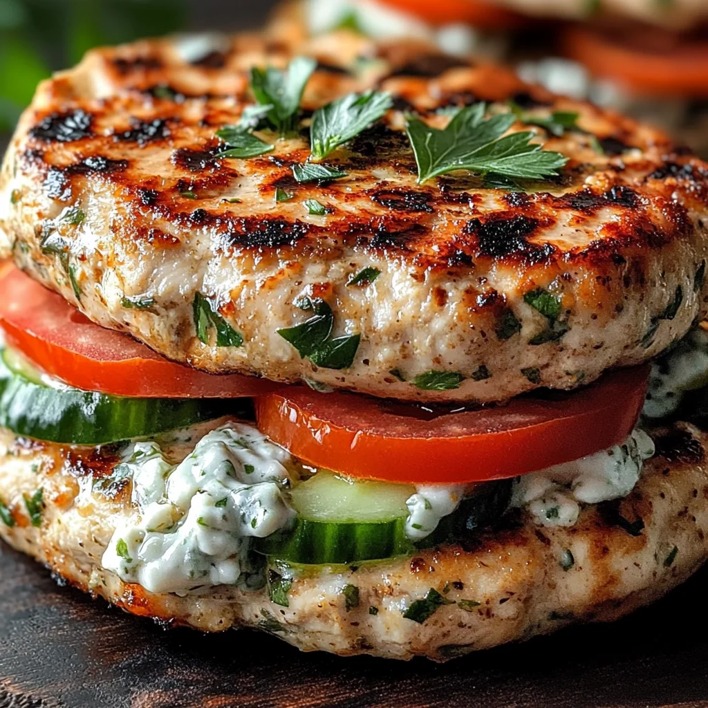 Juicy Greek Chicken Burgers with Tzatziki Bliss