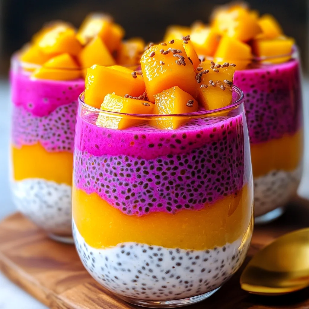 Mango and Dragon Fruit Chia Pudding