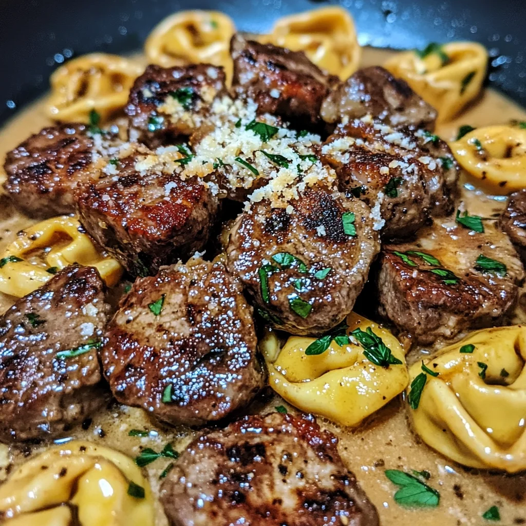 One-Pan Cowboy Butter Tortellini Steak Bites Recipe