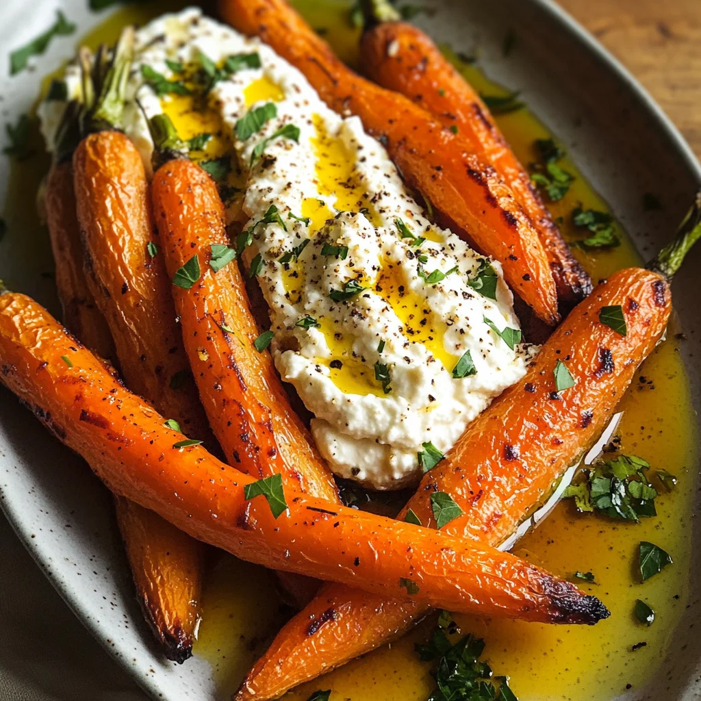 Roasted Carrots with Whipped Ricotta and Hot Honey