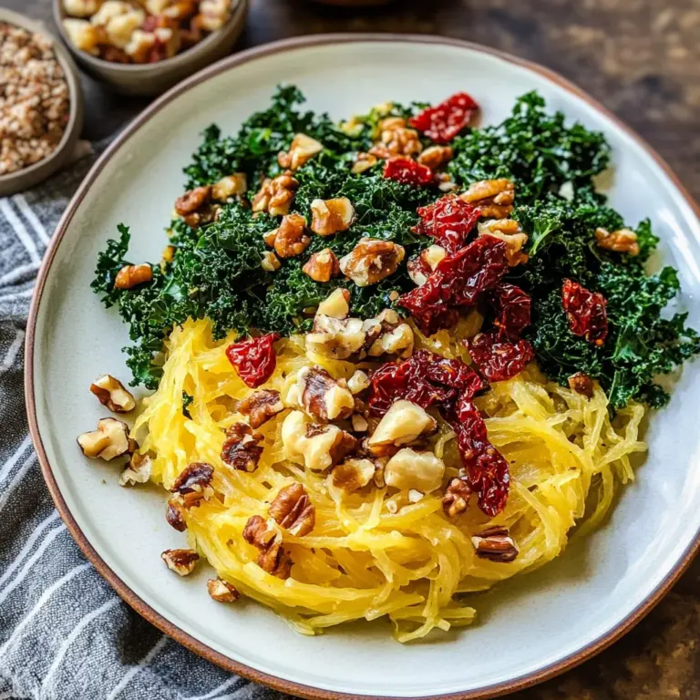 Roasted Garlic and Kale Spaghetti Squash