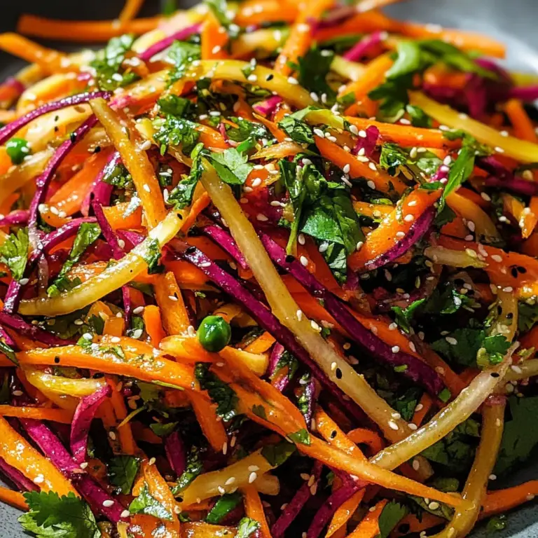 Shaved Rainbow Carrot Sesame Salad