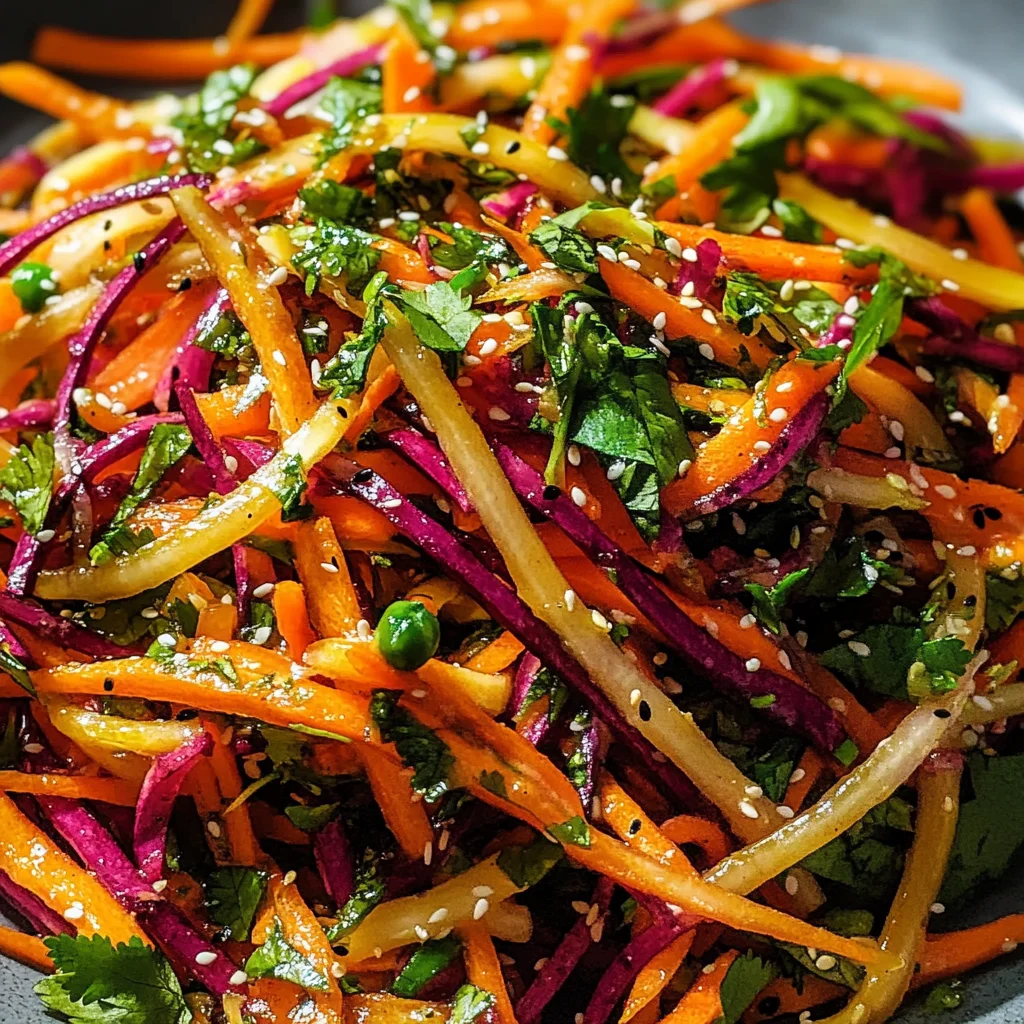 Shaved Rainbow Carrot Sesame Salad
