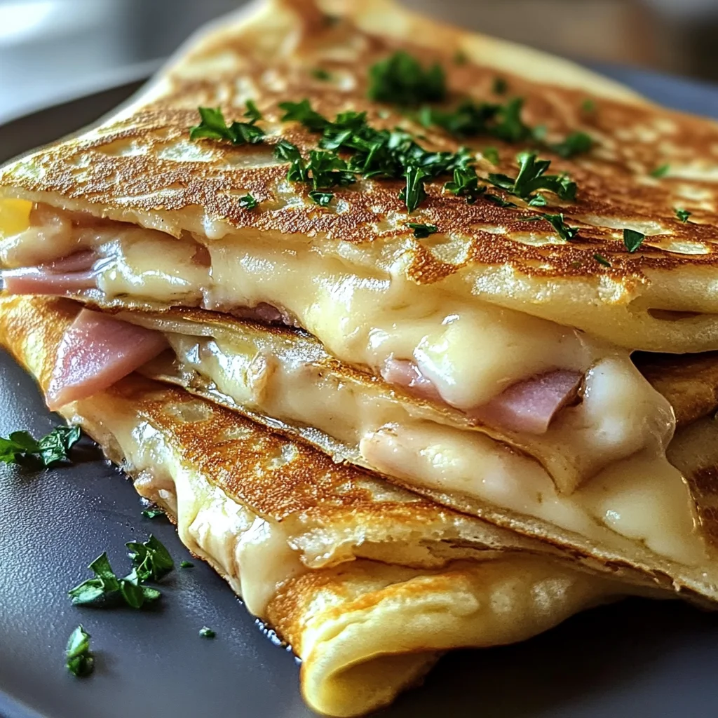 chicken ham Cheese French Crêpes
