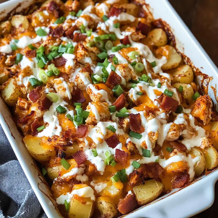 Buffalo Chicken Roasted Potato Bake