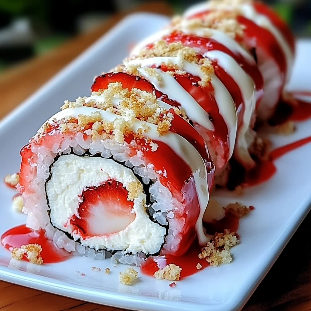 Creative & Cute Strawberry Shortcake Sushi Roll Dessert Recipe