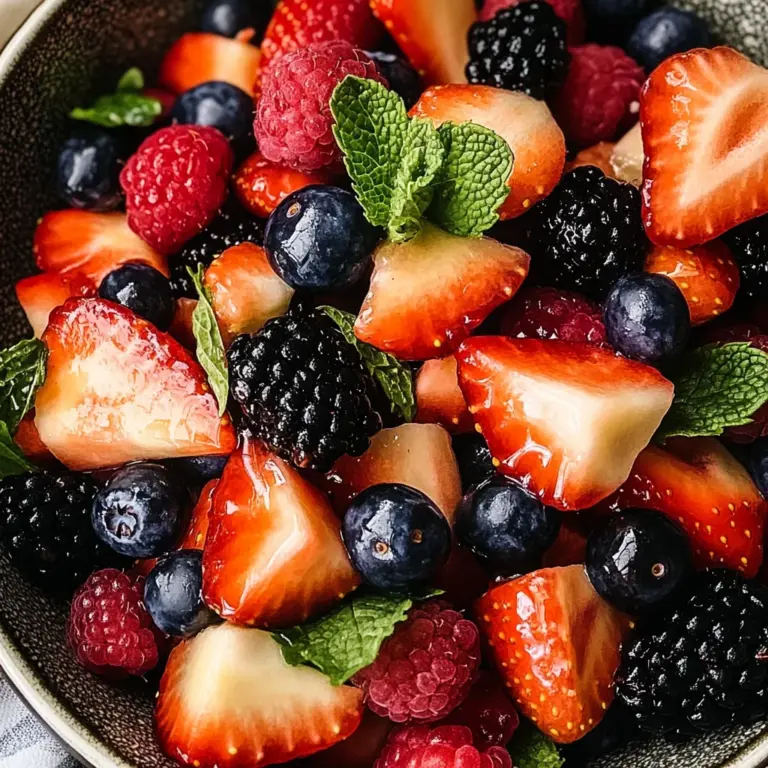 Fresh Berry Salad with Honey and Mint