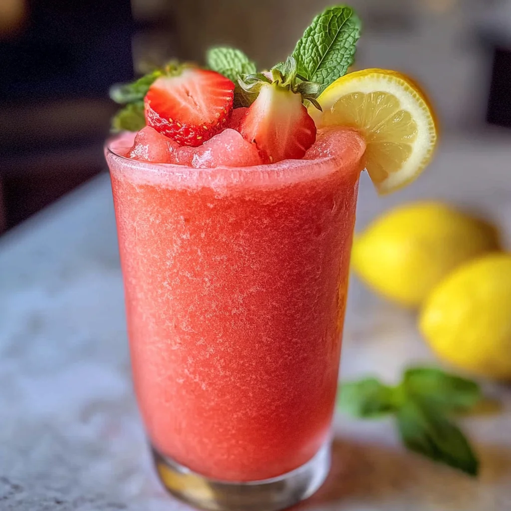 Frozen strawberry lemonade