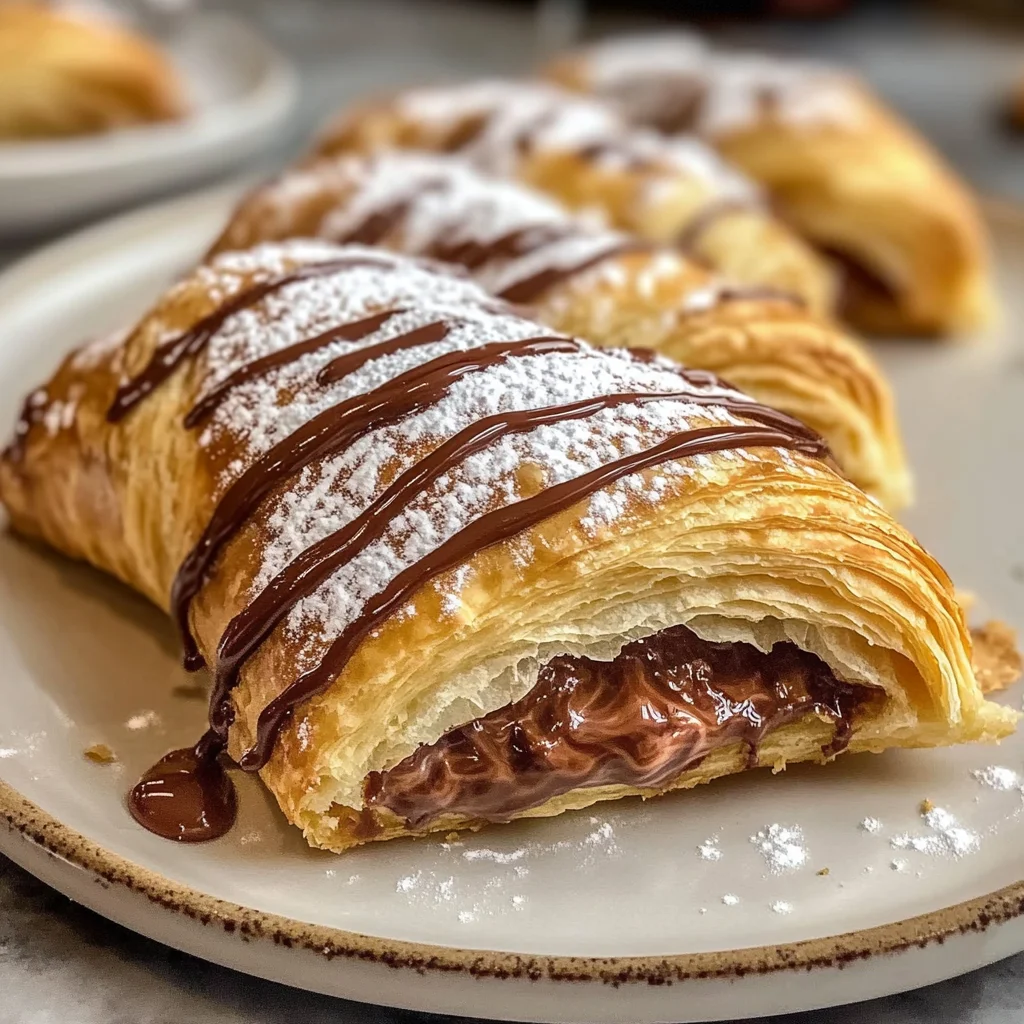 Golden Nutella Croissants - flirtyfood