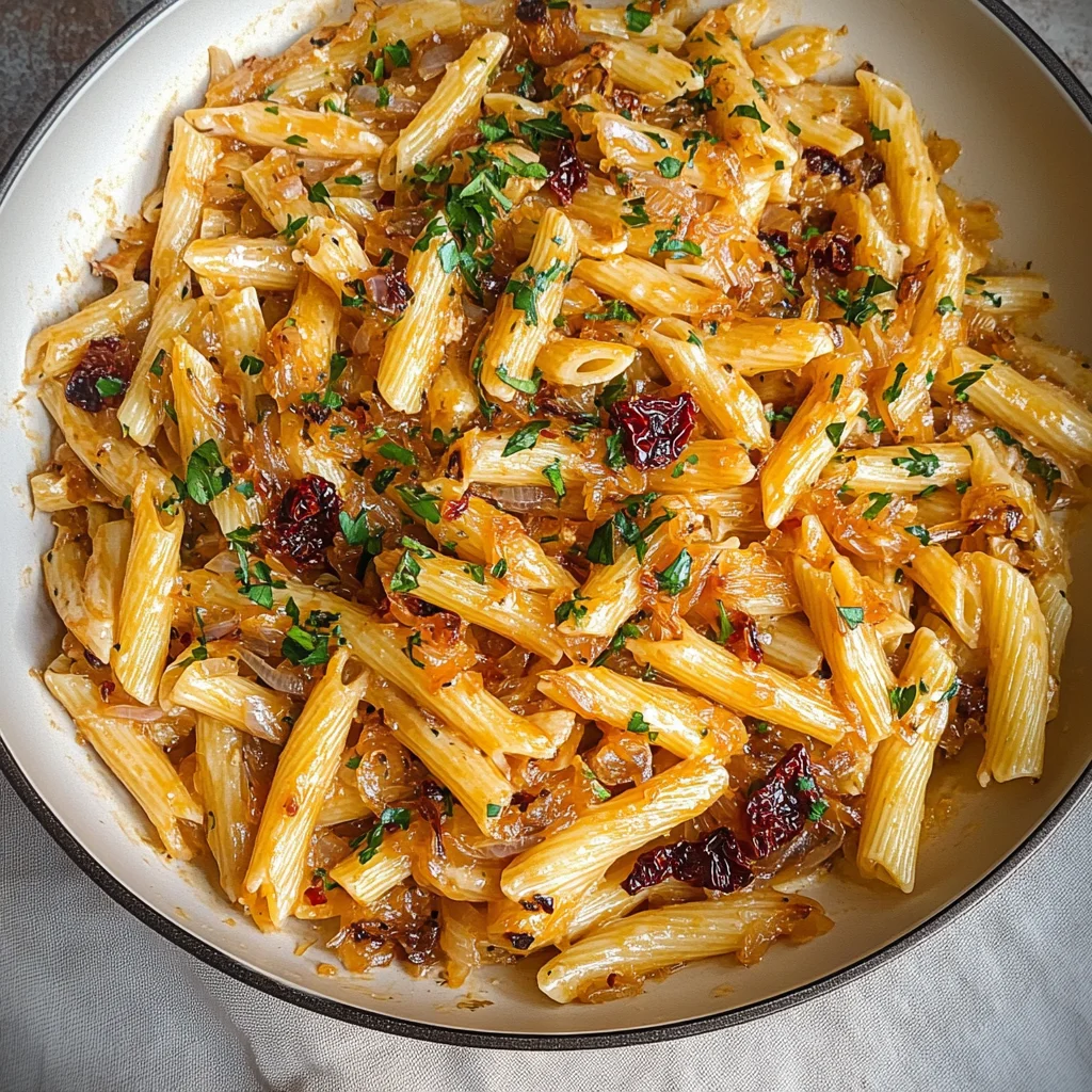 One Pan Caramelized Onion Pasta