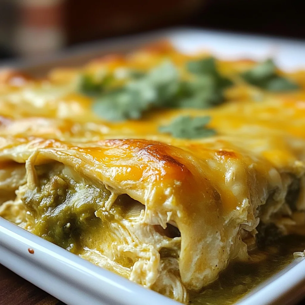 Quick and Easy Green Chile Chicken Enchilada Casserole
