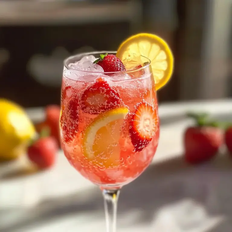 Sparkling Strawberry Lemon Mocktail