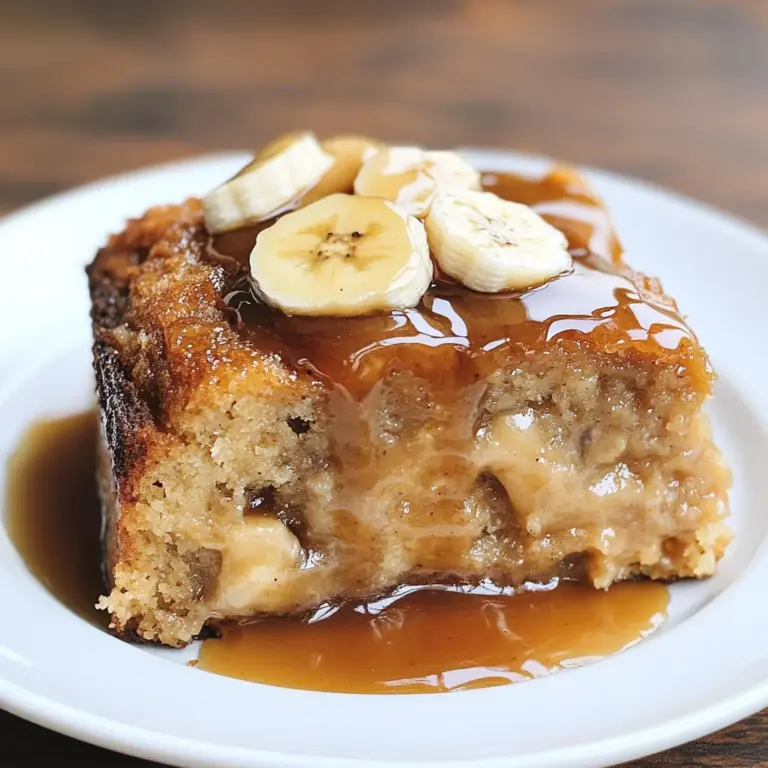 Sticky Banana Bread Pudding Cake