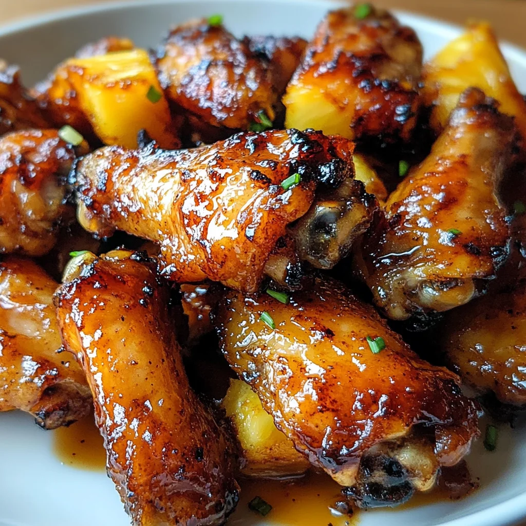 Sticky Pineapple-Teriyaki Chicken Wings in 3 Steps