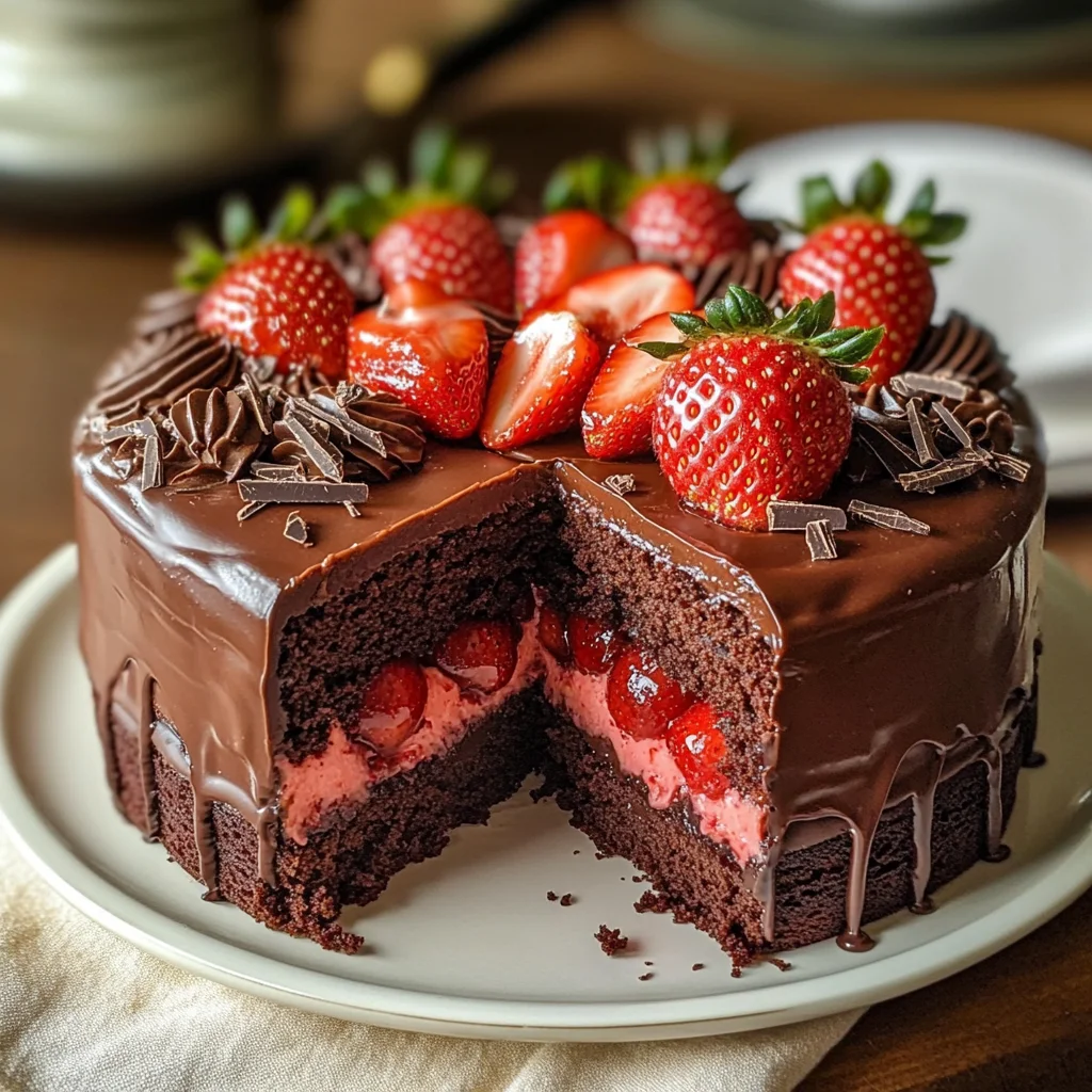 Strawberry Chocolate Cake – A Luscious, Decadent Treat