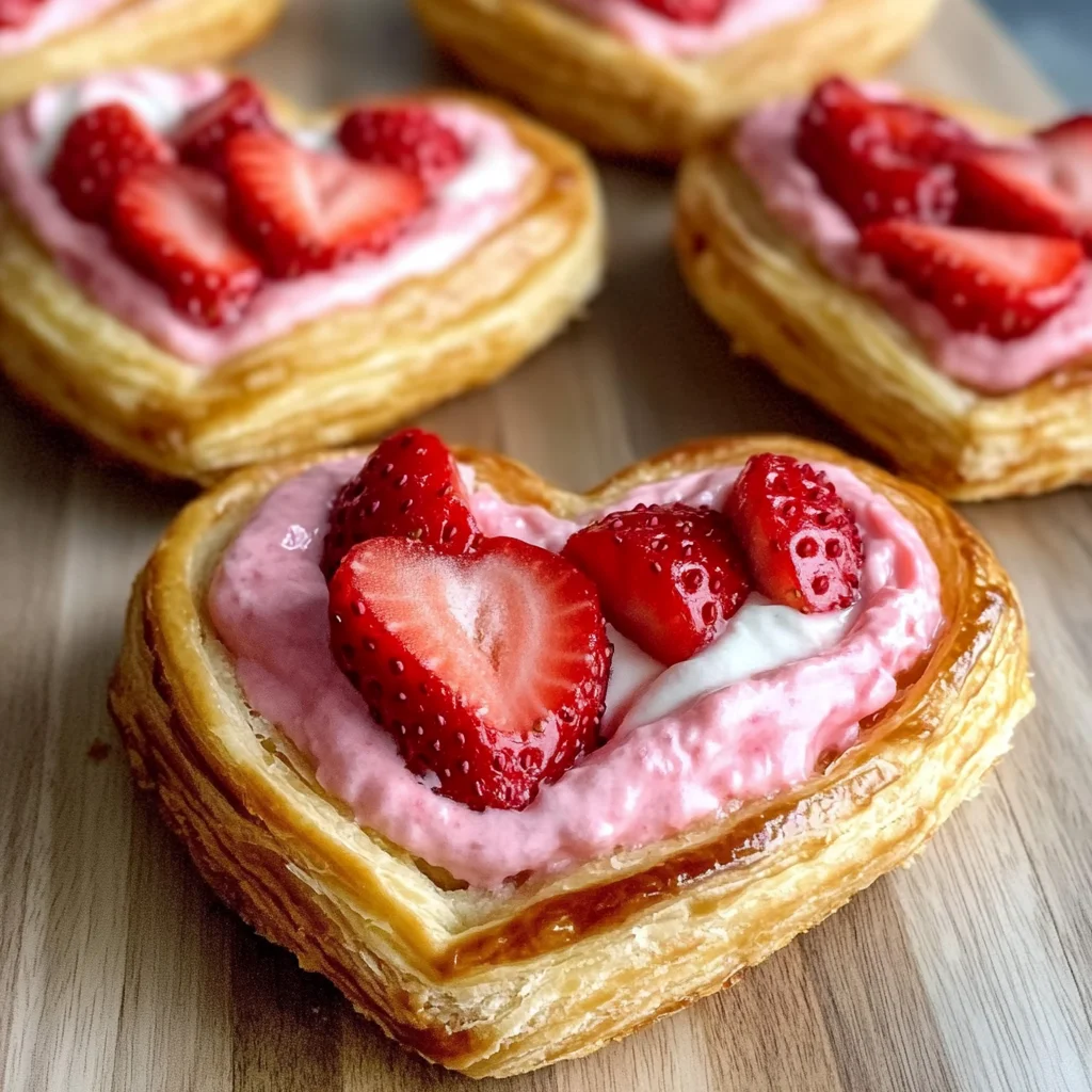 Strawberry Cream Cheese Heart Danishes