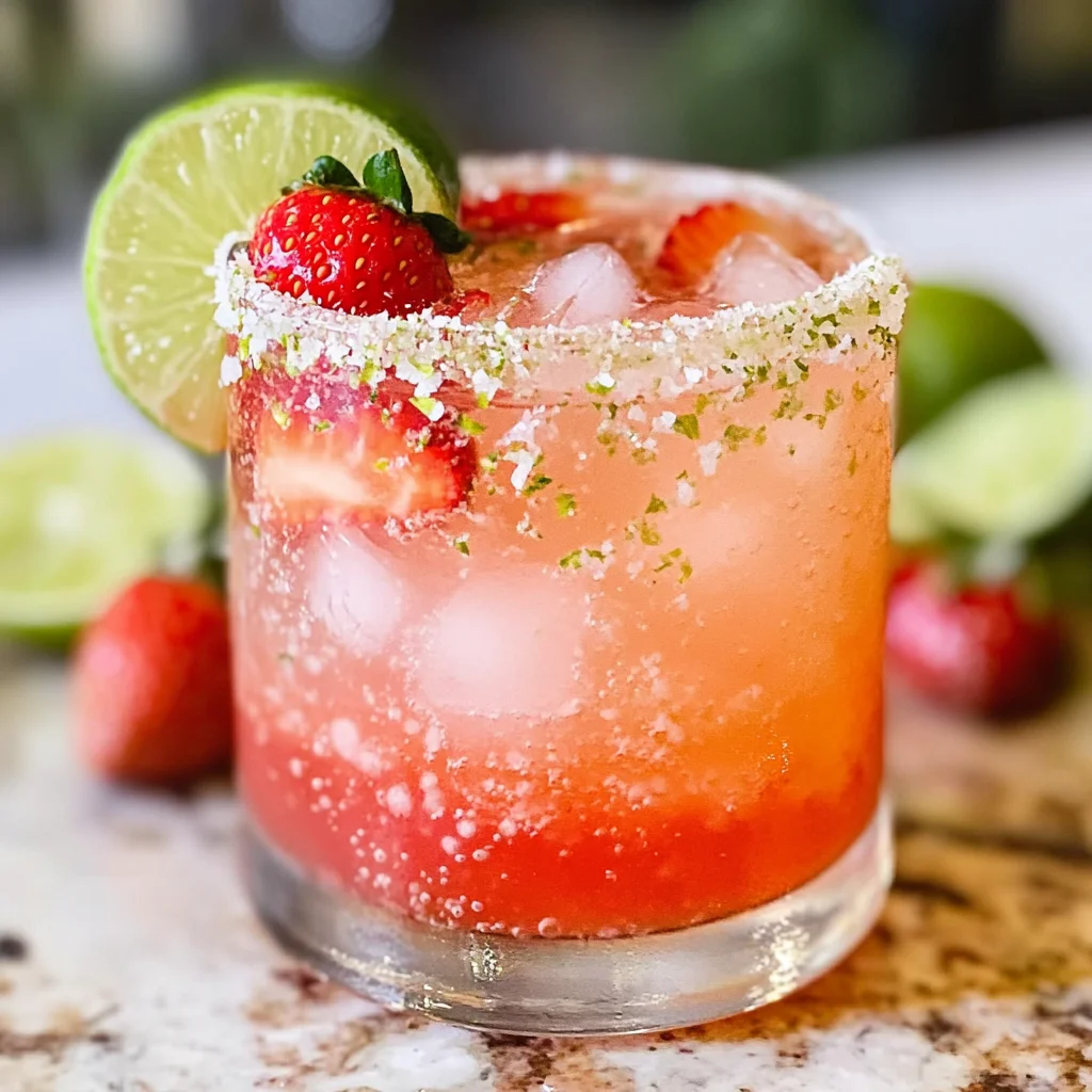 Strawberry Lime Mocktail Margarita