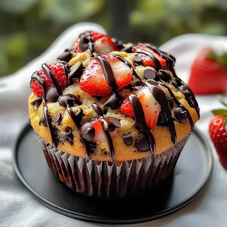 Bakery-Style Strawberry Chocolate Chip Muffins