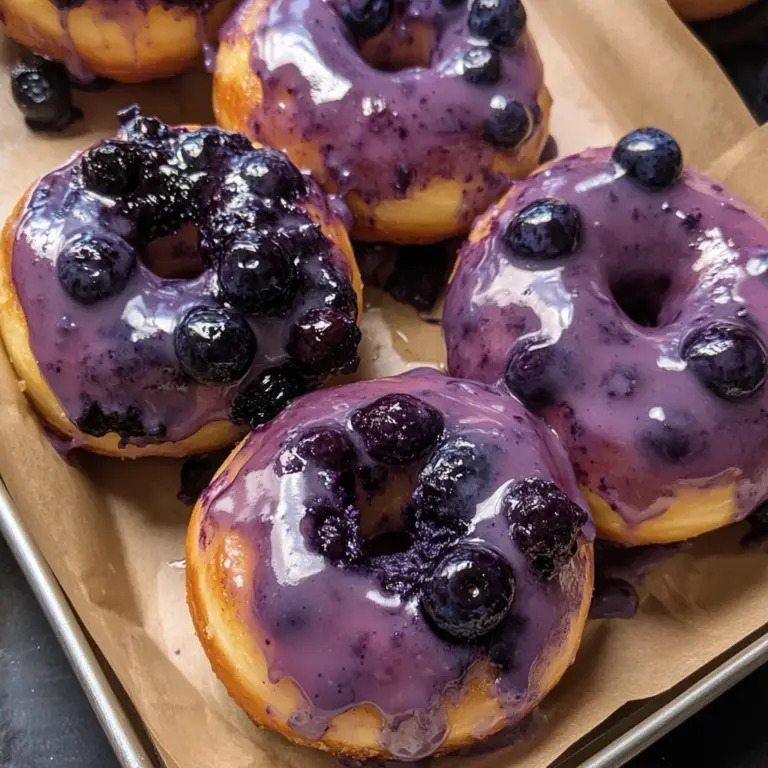 Blueberry Cake Donuts with Blueberry Glaze