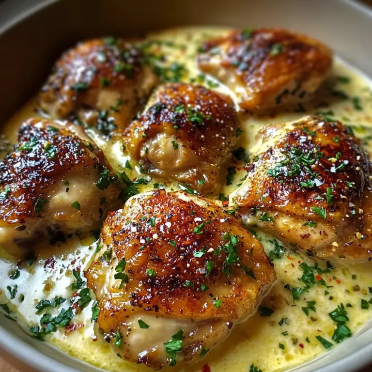 Bobby Flay Chicken Thighs with Creamy Garlic Sauce
