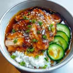 Caramelised Soy Chicken in Garlic Ginger Broth with Rice