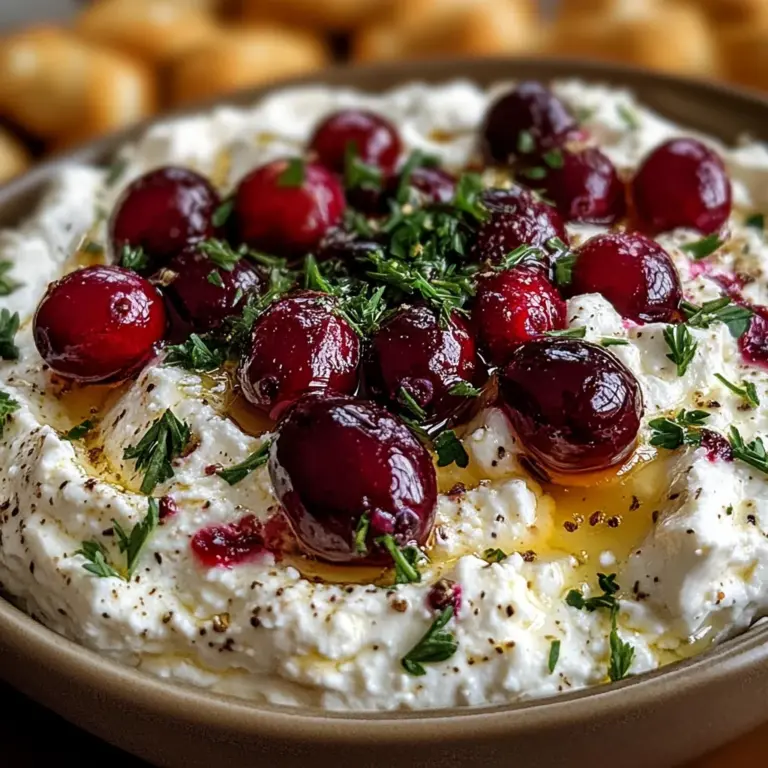 Cranberry whipped feta dip with crackers delights all!