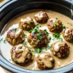 Crockpot Swedish Meatballs with Creamy Gravy