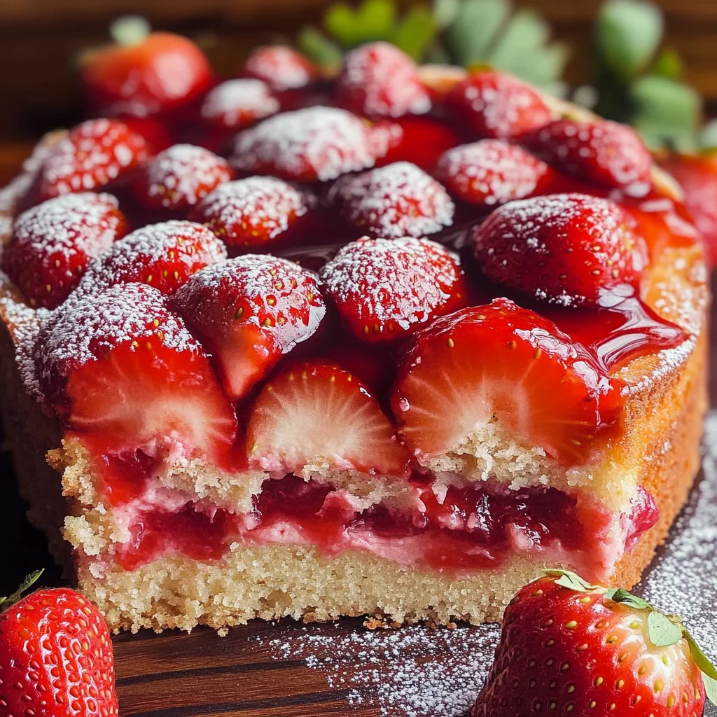 Easy Strawberry Cake with Strawberry Sauce