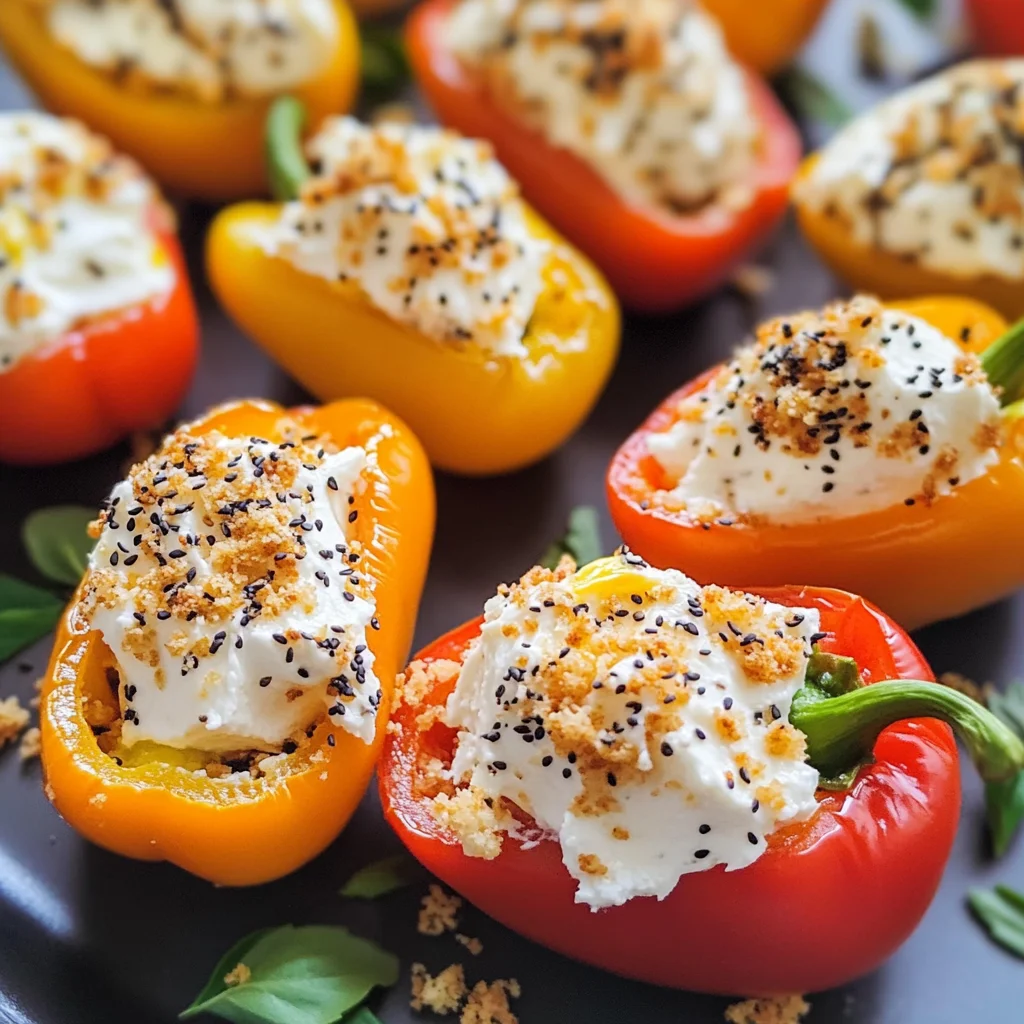 Everything Cream Cheese Stuffed Mini Bell Peppers