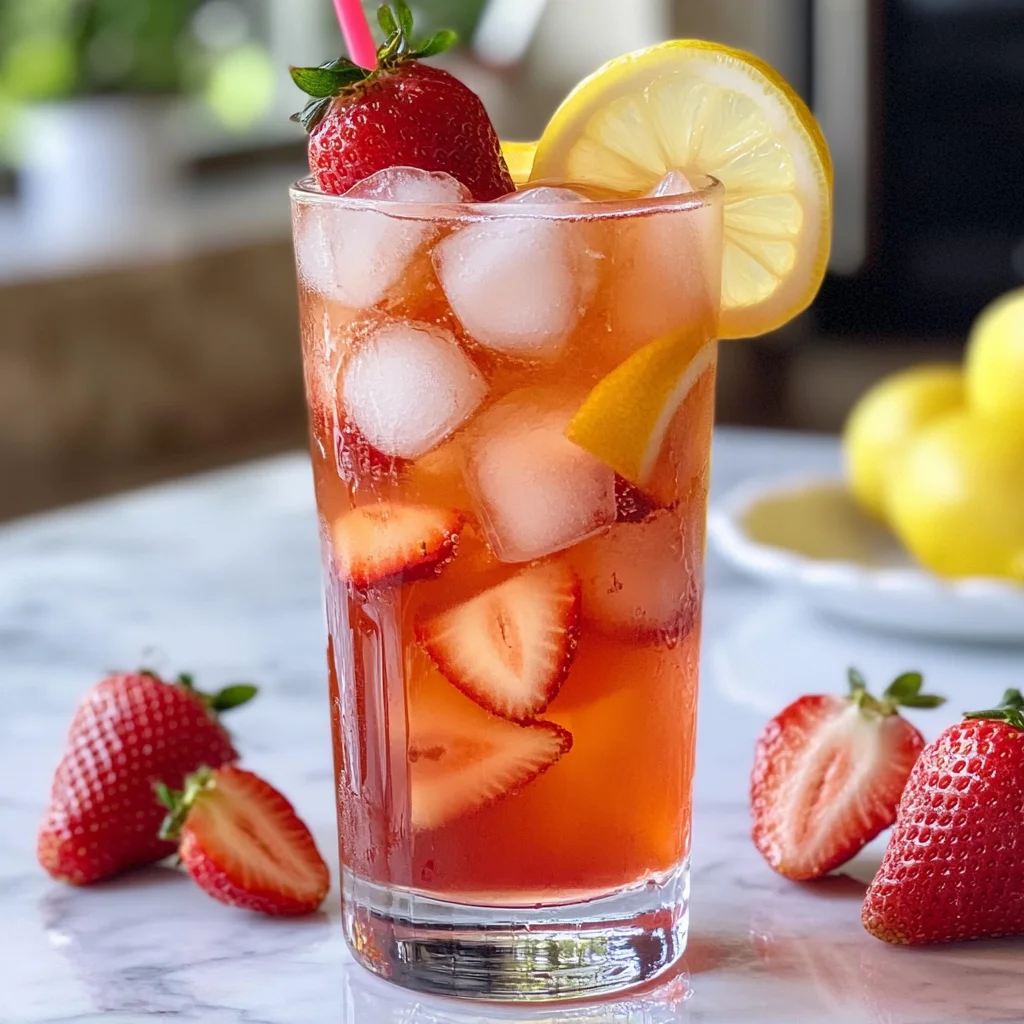Homemade Strawberry Iced Tea
