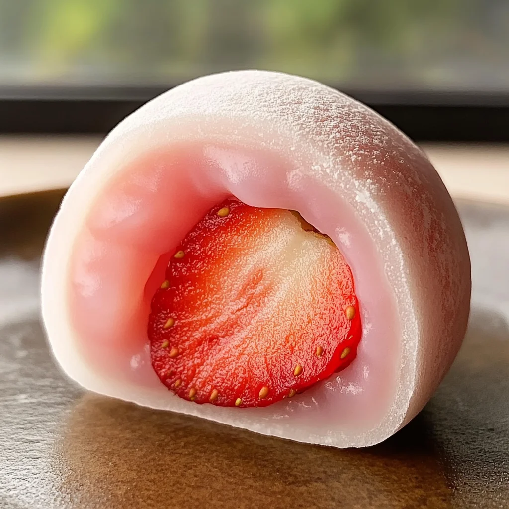 Mochi Strawberry (Chewy Strawberry-Filled Japanese Treat)
