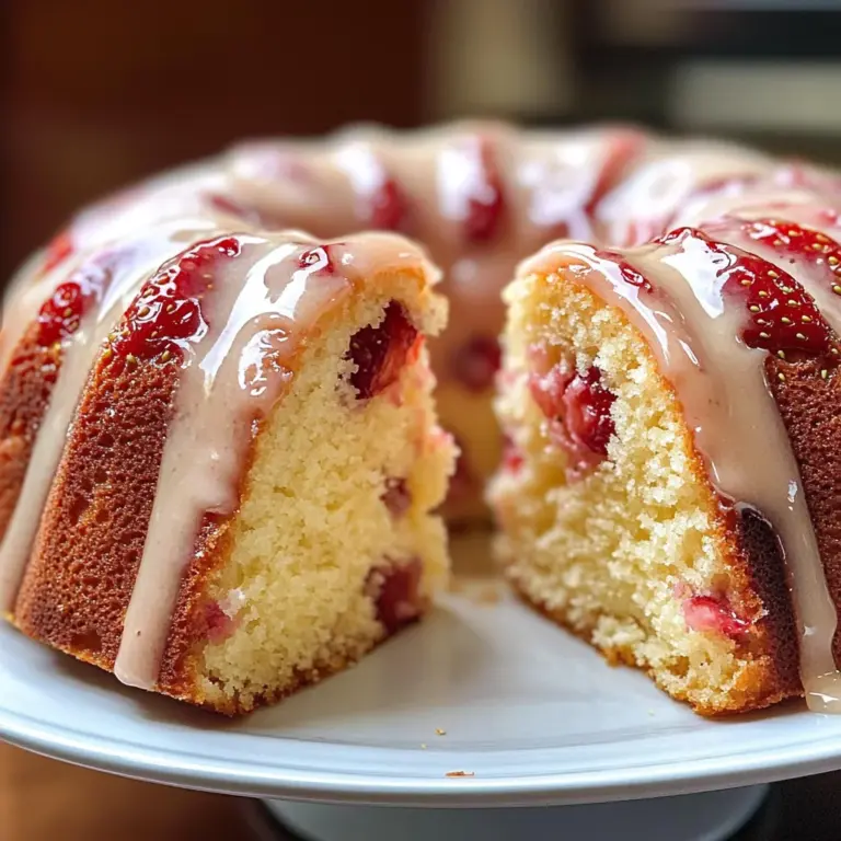 SOUR CREAM STRAWBERRY BUNDT CAKE