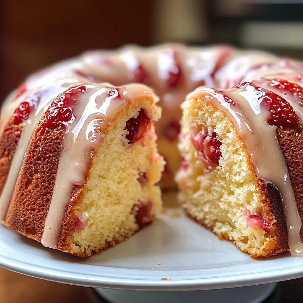 SOUR CREAM STRAWBERRY BUNDT CAKE